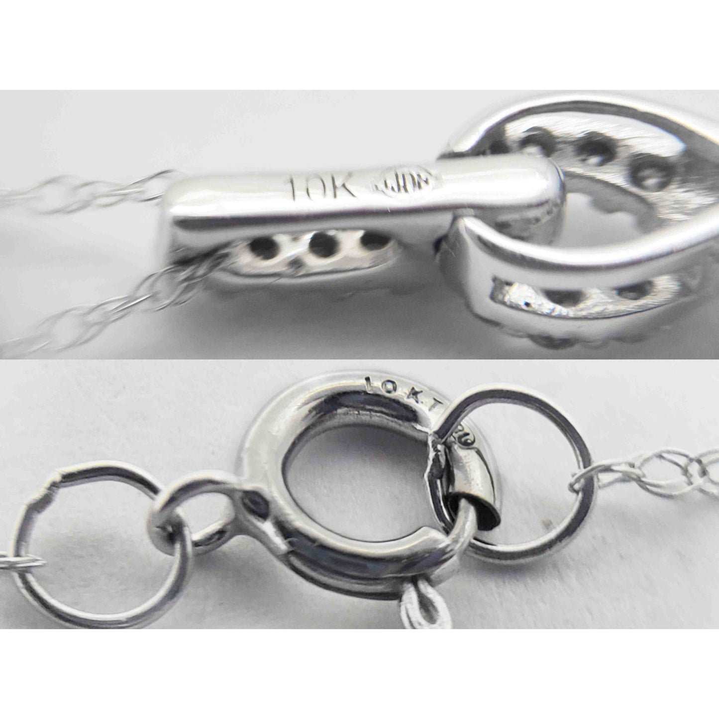 0.3 ctw Diamond Cluster Infinity Loop Pendant Necklace 10k White Gold