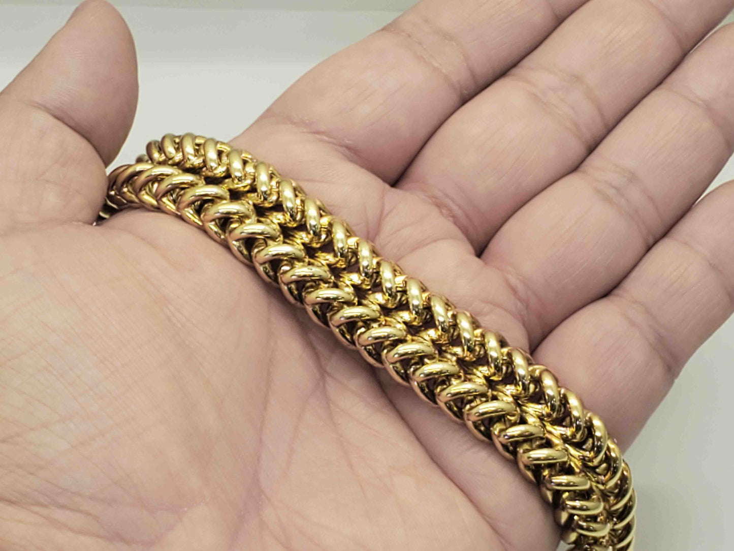 18mm Wide 6mm Thick Bracelet 14k Gold 7-7/8" Long 51.2 Grams