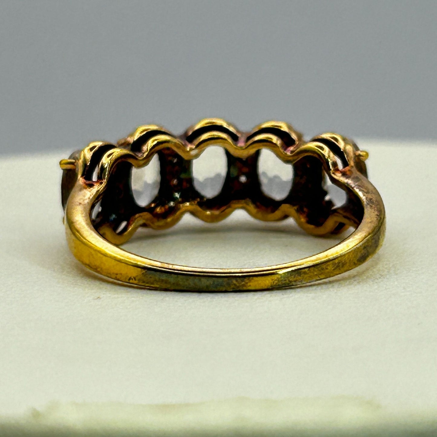 White Topaz and Rose Gold Vermeil Ring Antique Finish SBL 925 India SIZE 9