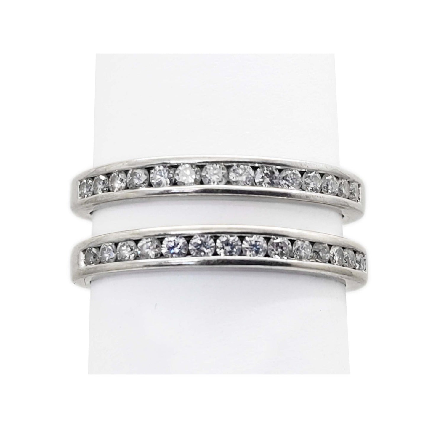 0.36 ctw Natural Diamond Wedding Bands Set 18k White Gold Size 7
