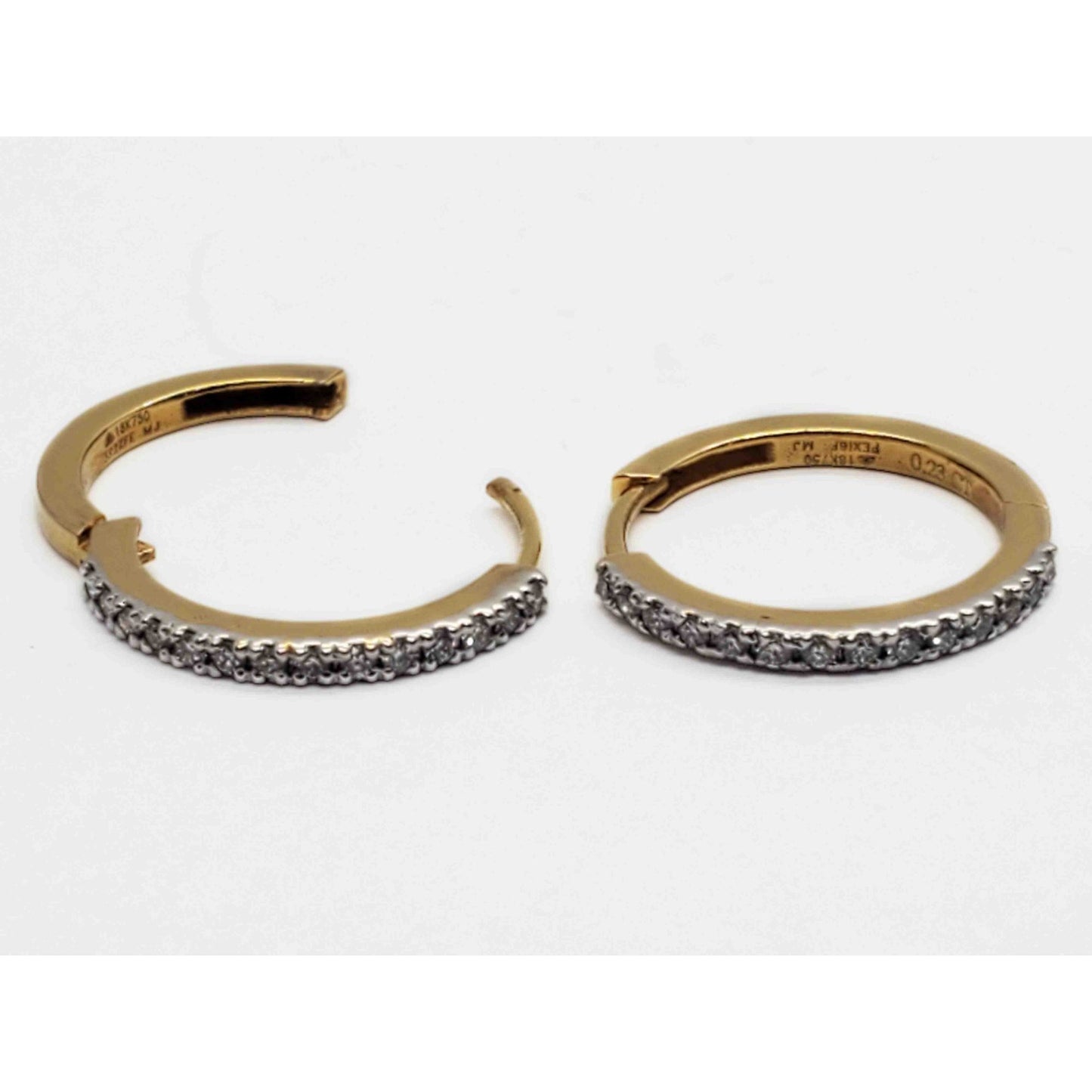 0.23 ctw Diamond Thin Huggie Hoop Earrings 18k Gold