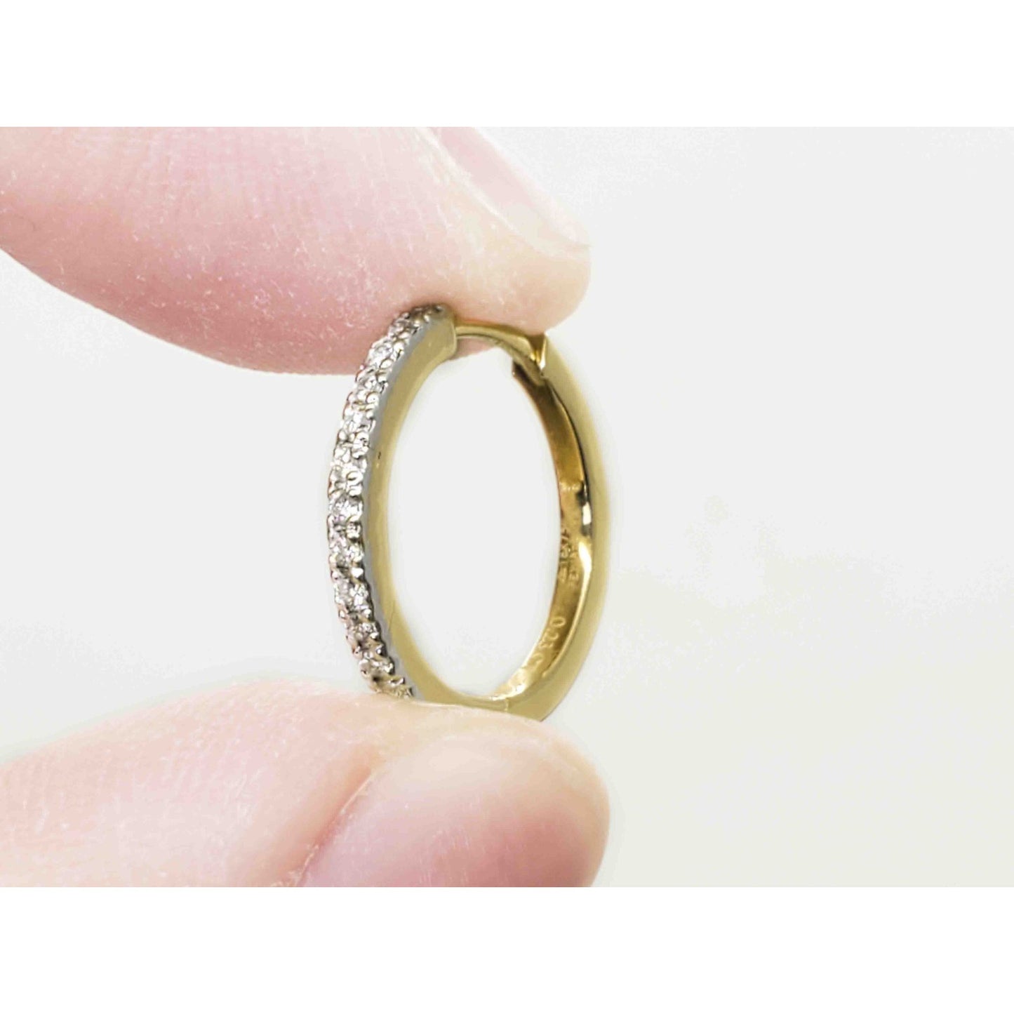 0.23 ctw Diamond Thin Huggie Hoop Earrings 18k Gold