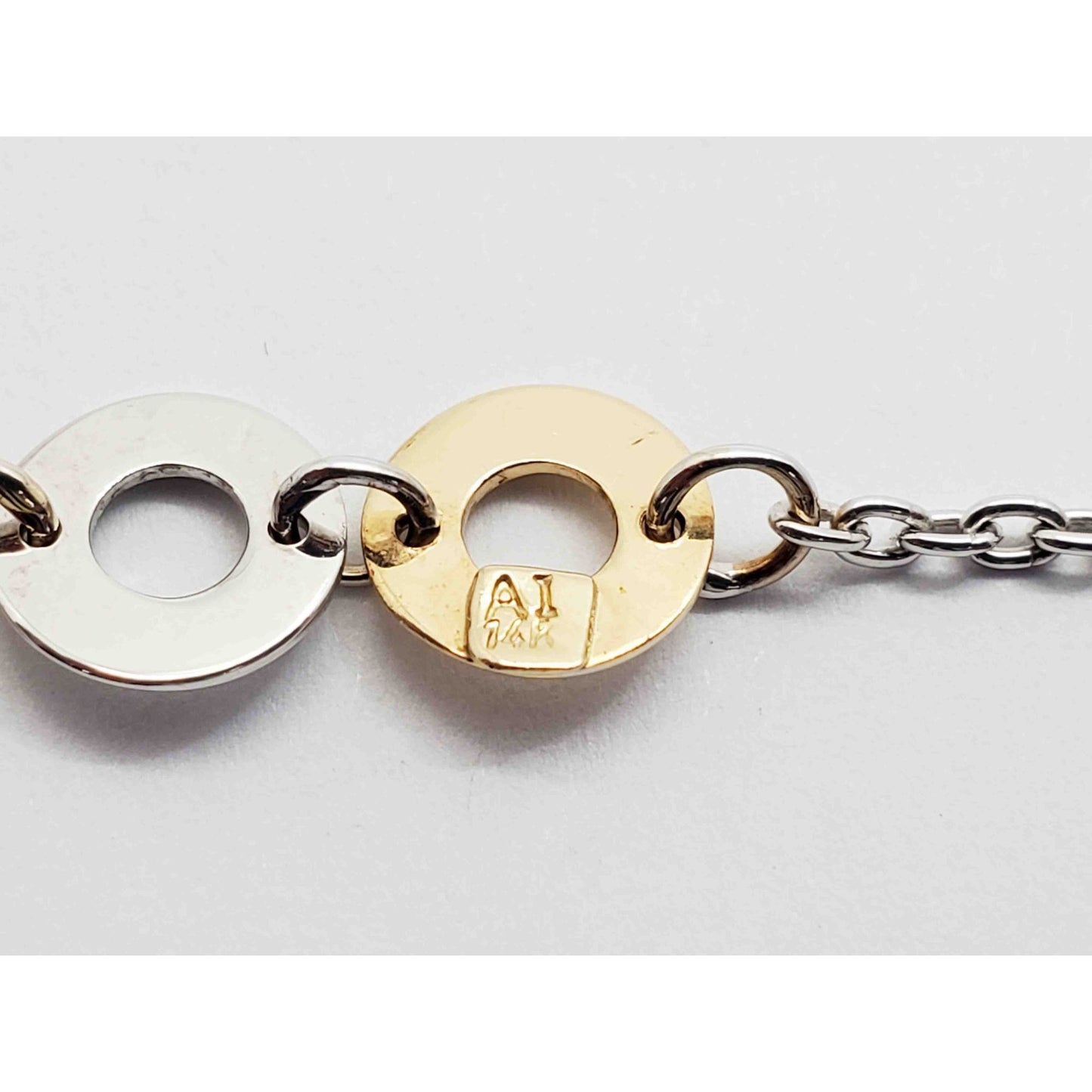 Bubble Design Two-Tone Collar Necklace & Bracelet Set 14k Yellow & White Gold