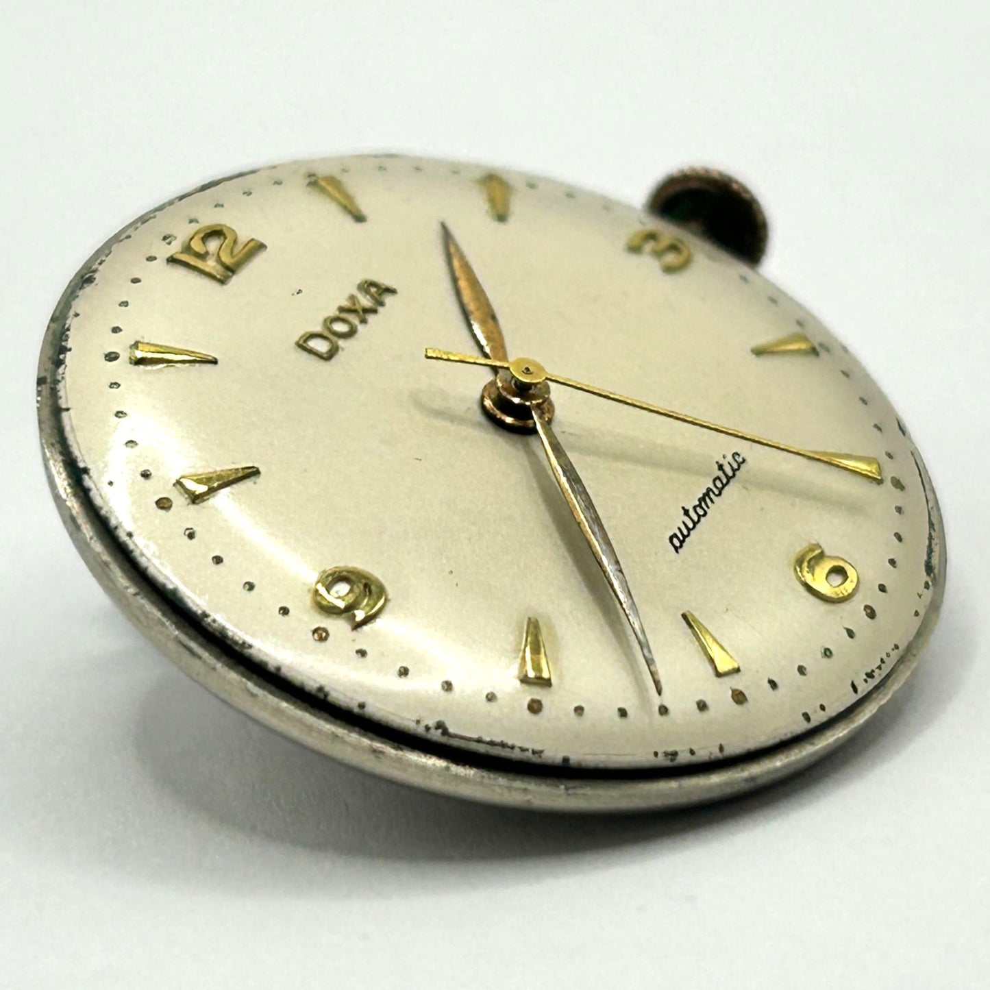 Vintage Doxa Automatic Watch Movement - Watch Head + Crown - WORKING