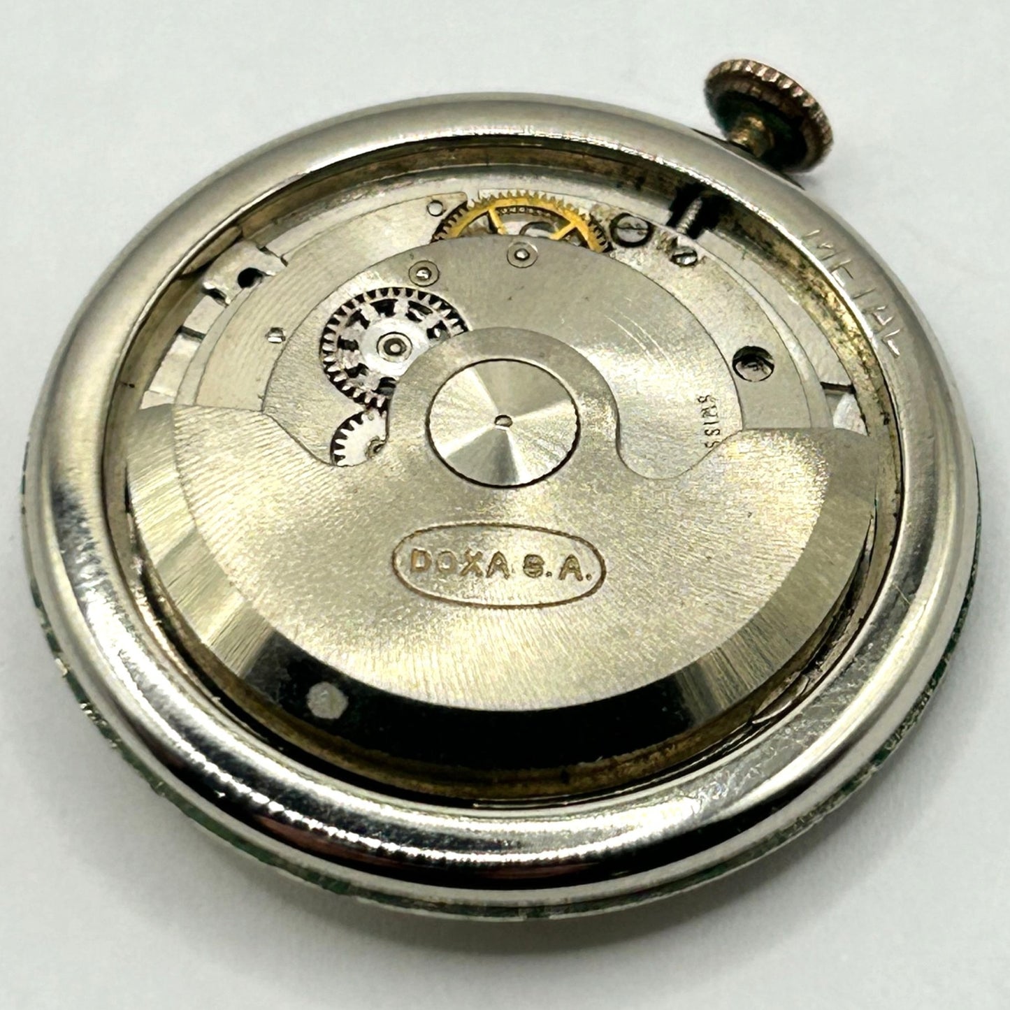 Vintage Doxa Automatic Watch Movement - Watch Head + Crown - WORKING
