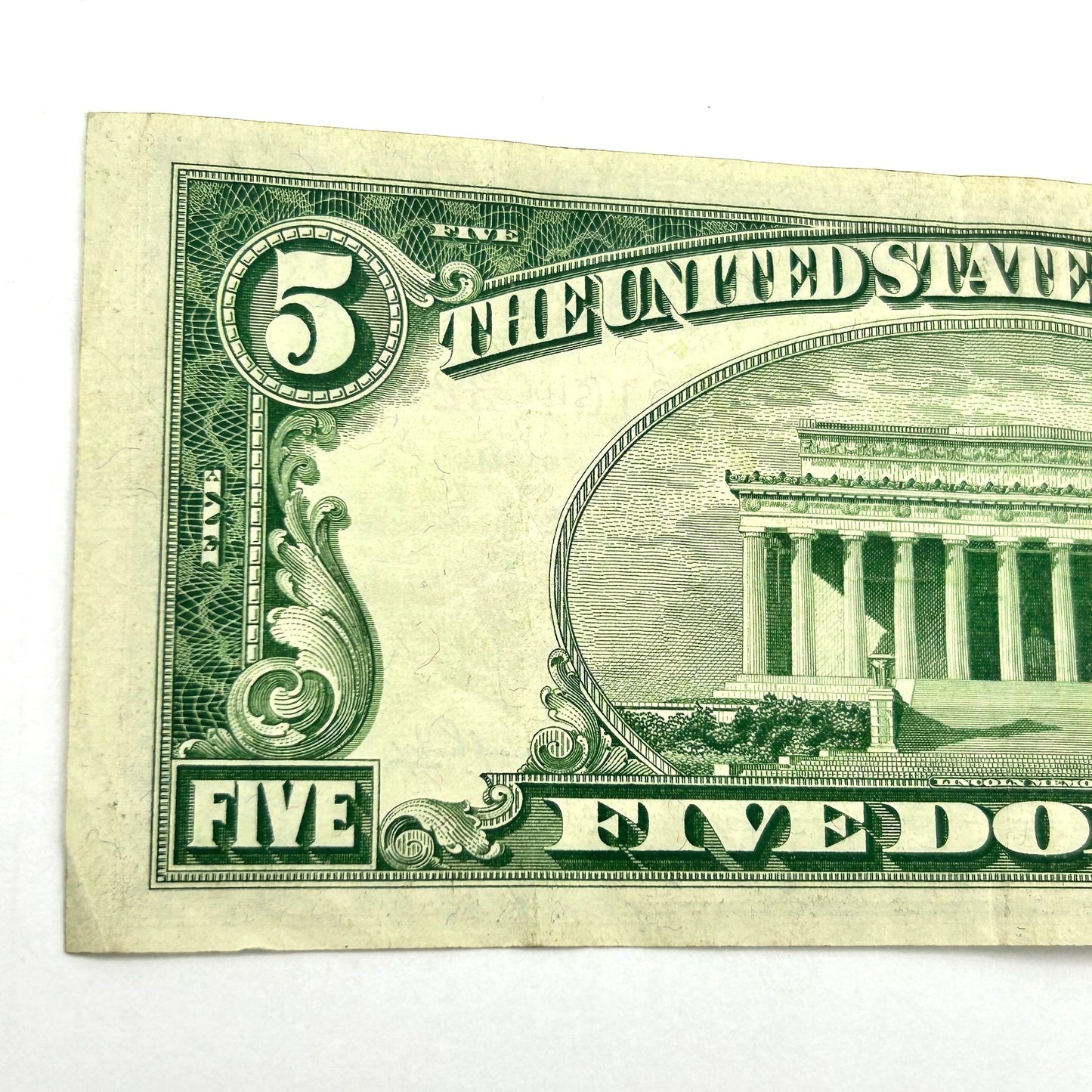 1953 $5 Five Dollar Bill Red Seal - Circulated - A23104932A