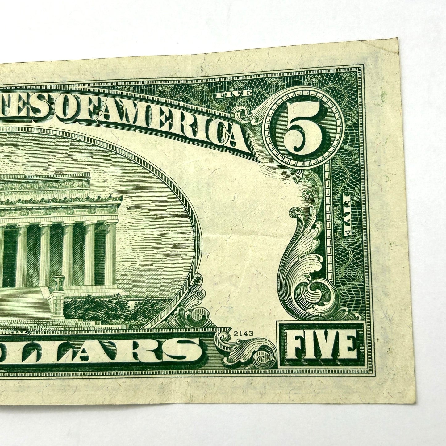 1953 $5 Five Dollar Bill Red Seal - Circulated - A23104932A