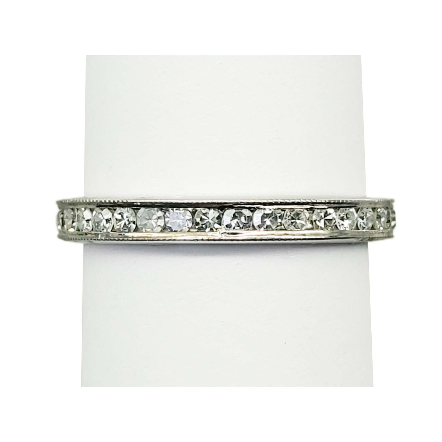 Estate 0.27 ctw Natural Diamond Eternity Band Ring Platinum Size 6