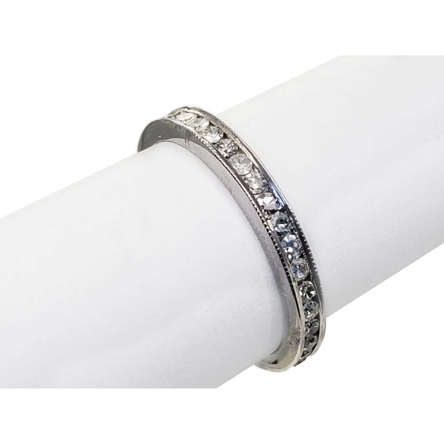 Estate 0.27 ctw Natural Diamond Eternity Band Ring Platinum Size 6
