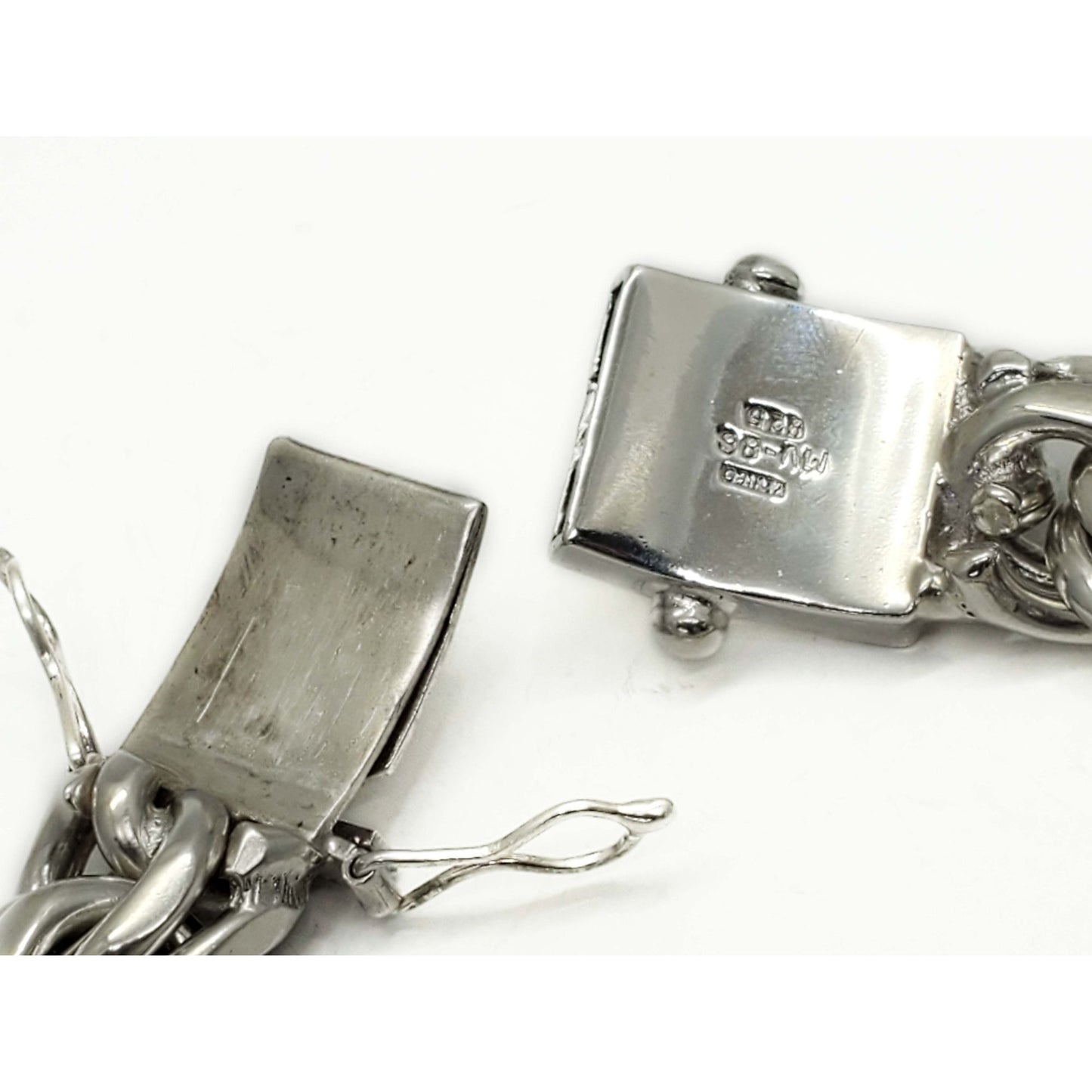Mexico 18mm Solid Chino Link Chain Bracelet Sterling Silver 230.7 Grams