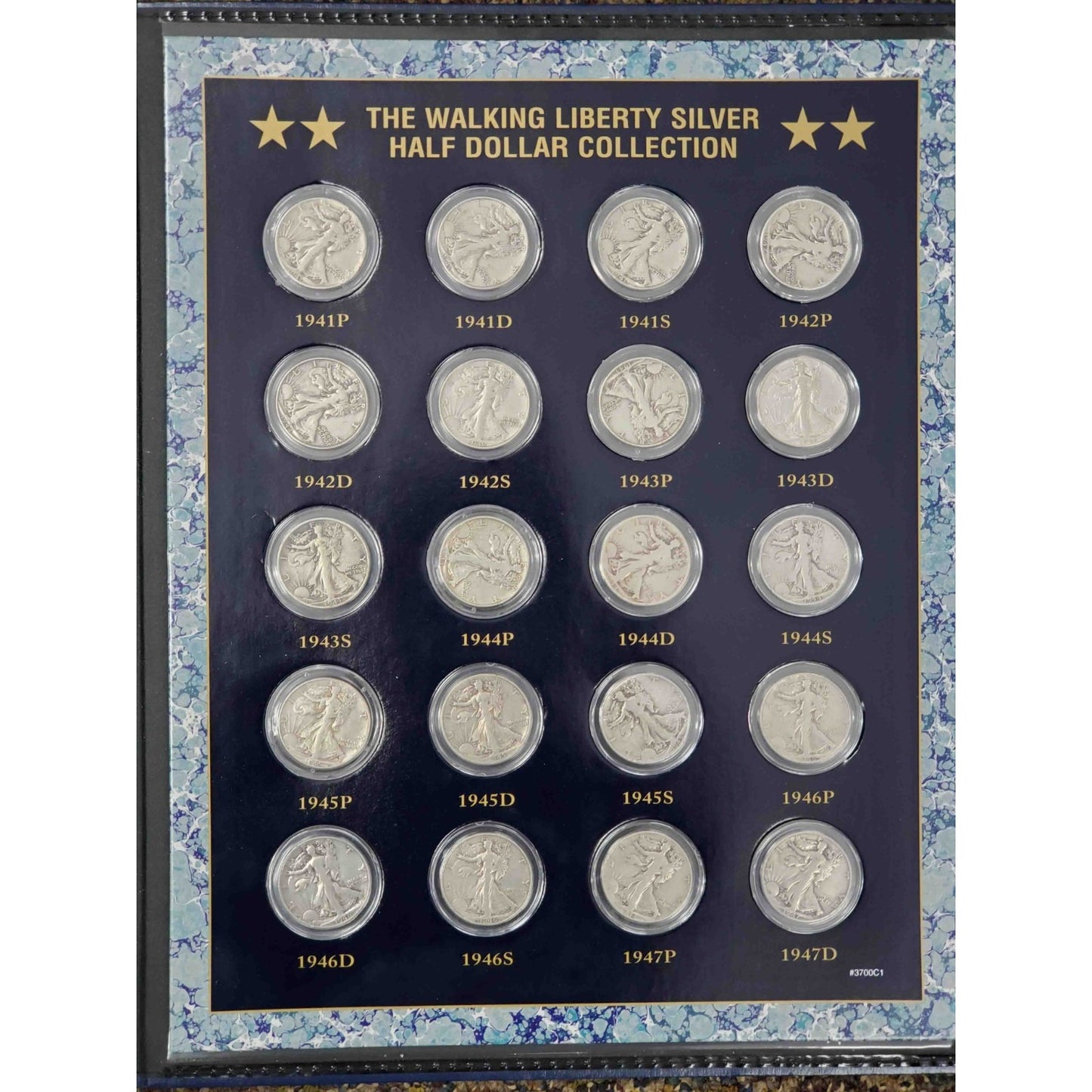 40pc Complete 1929-1947 Silver Walking Liberty Half Dollar Collection