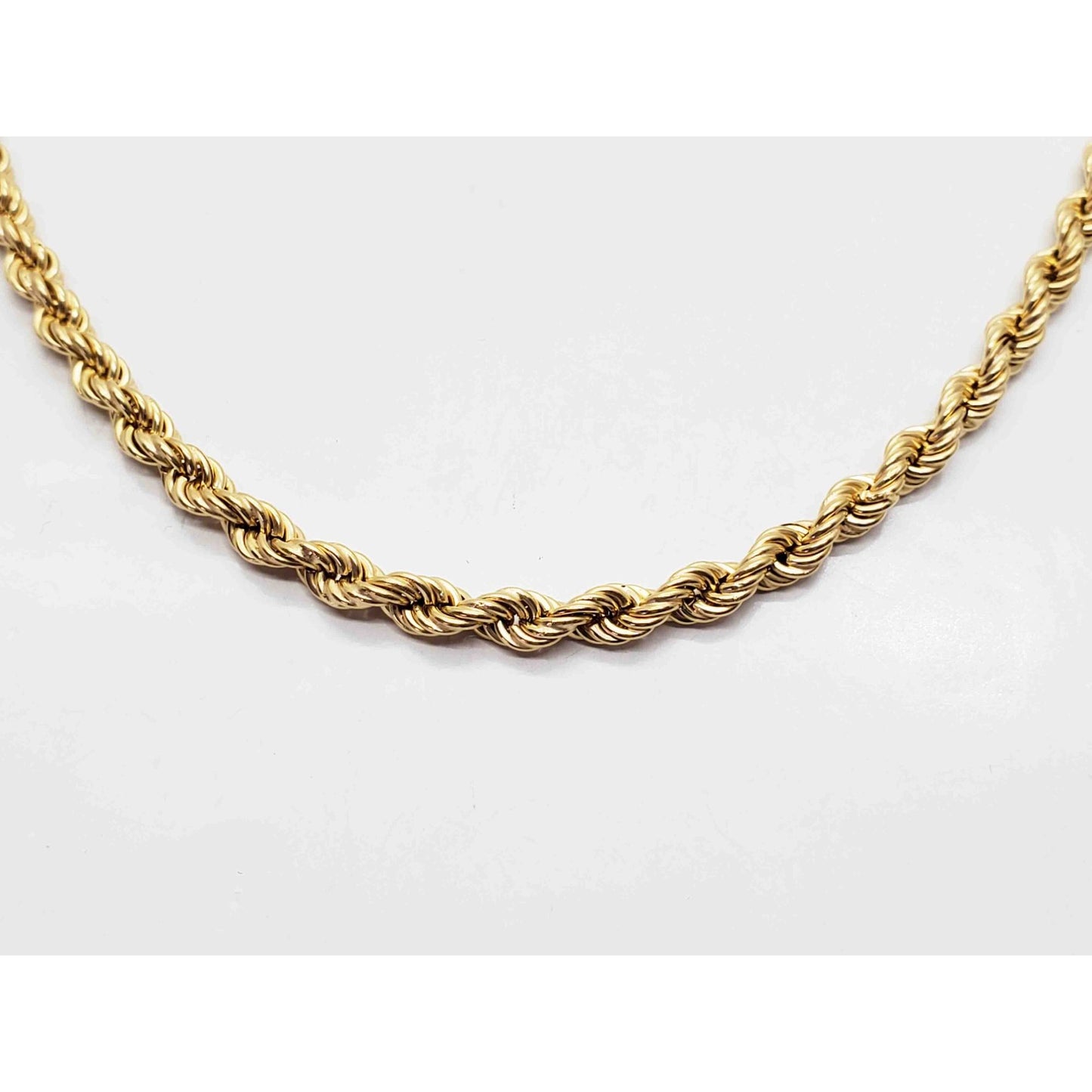 4.7mm Wide Rope Chain Necklace 14k Gold 21" Long