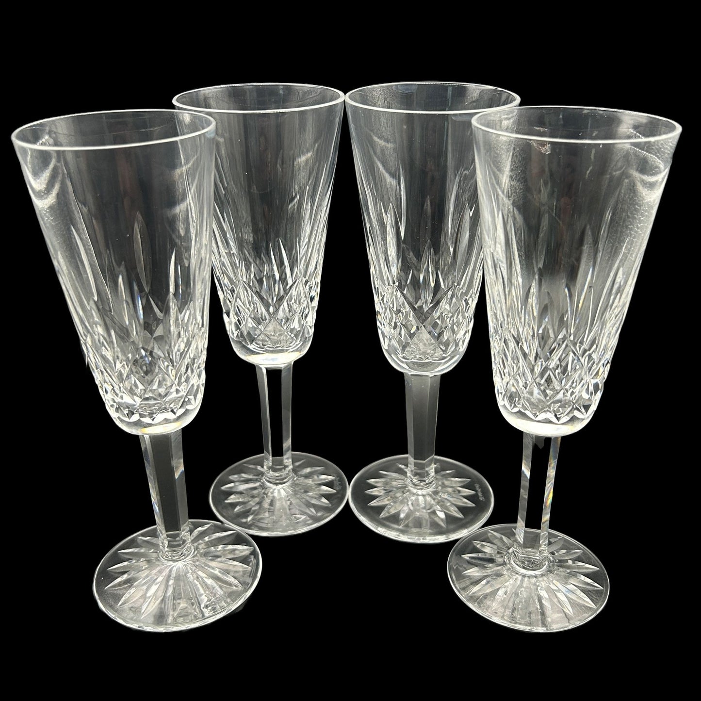 Set of 4 Waterford Crystal Lismore Champagne Glass made in Ireland, 7 1/4" Tall