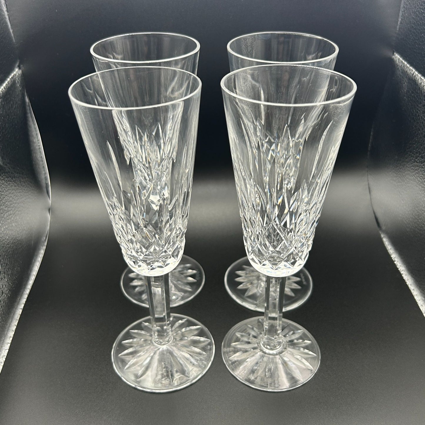 Set of 4 Waterford Crystal Lismore Champagne Glass made in Ireland, 7 1/4" Tall