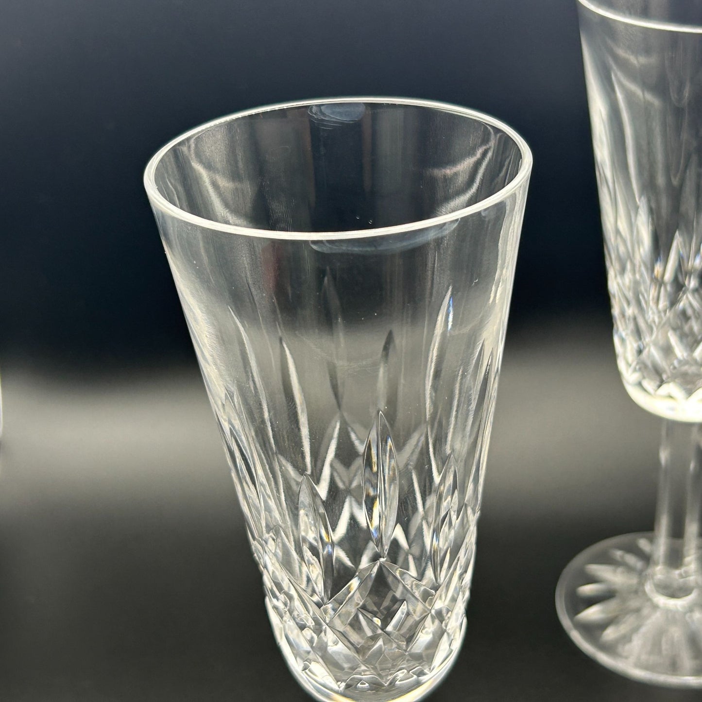 Set of 4 Waterford Crystal Lismore Champagne Glass made in Ireland, 7 1/4" Tall