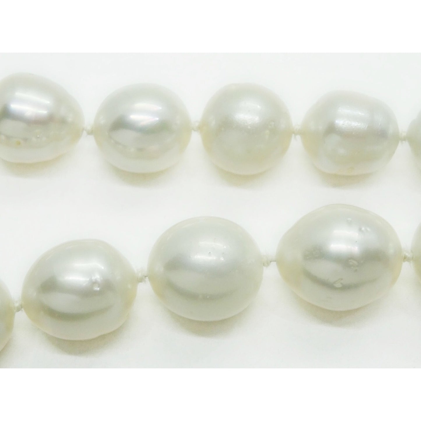 South Sea Pearl Bead Necklace with Diamond 14k Gold Clasp & GIA Report