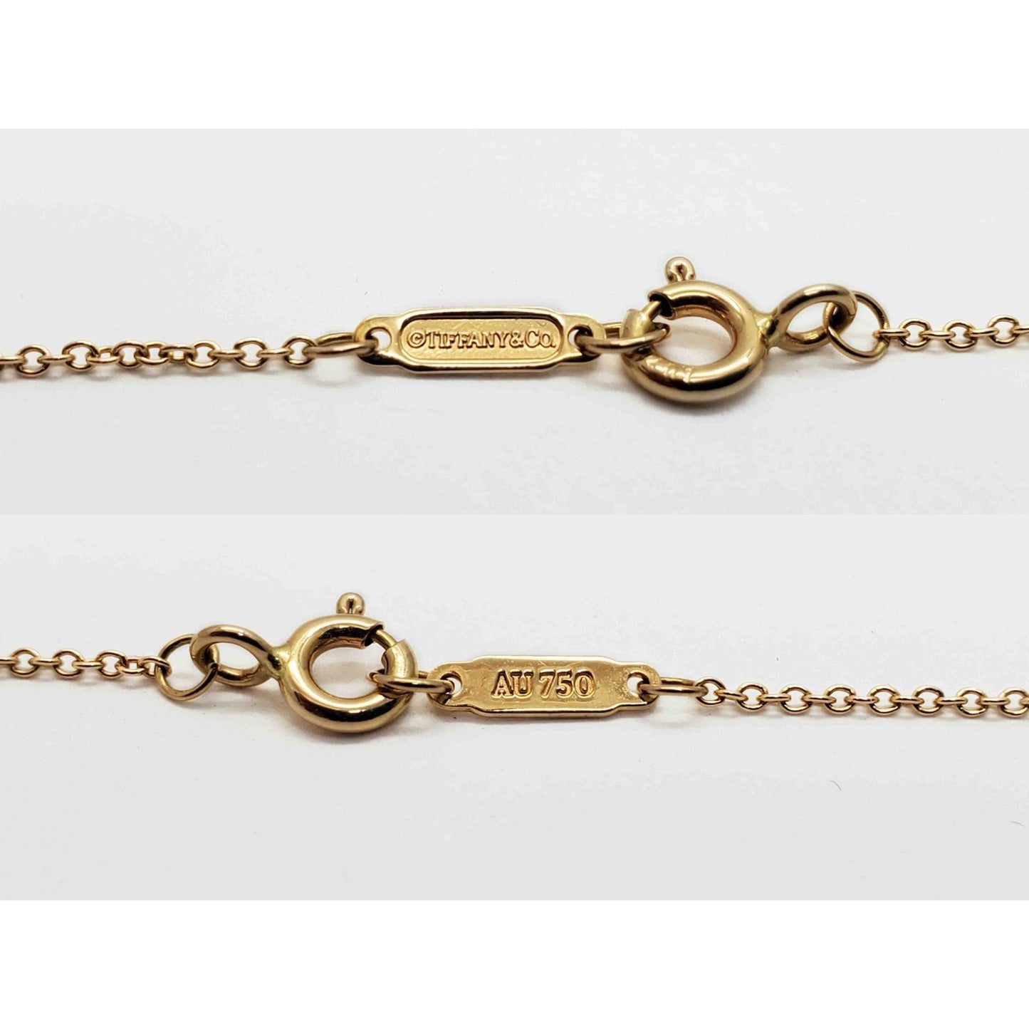 Tiffany & Co Diamond Mini Heart Necklace 18k Gold 18" Long
