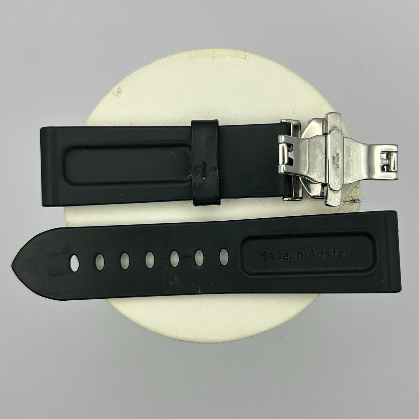 OEM Rubber Panerai PAM423 Strap for Deployment Buckle 24mm Stainless Buckle