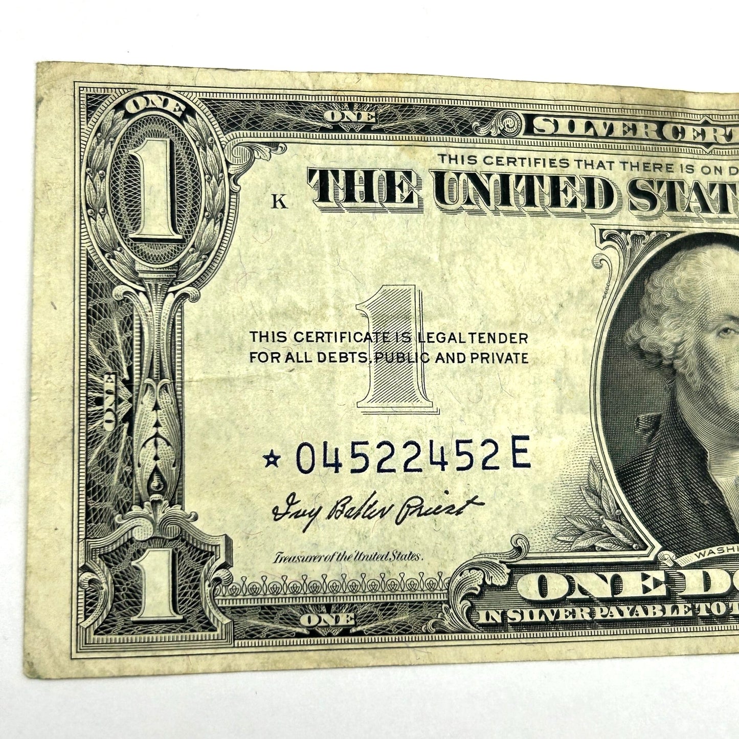 1935-E $1 Star Note Blue Seal Silver Certificate - Circulated - ☆04522452E