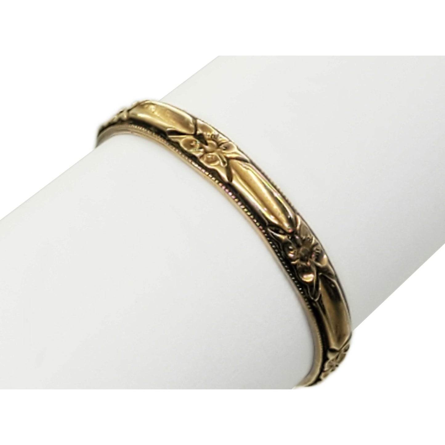 3mm Wide Carved Milgrain Edge Design Band Ring 14k Gold Size 10.5
