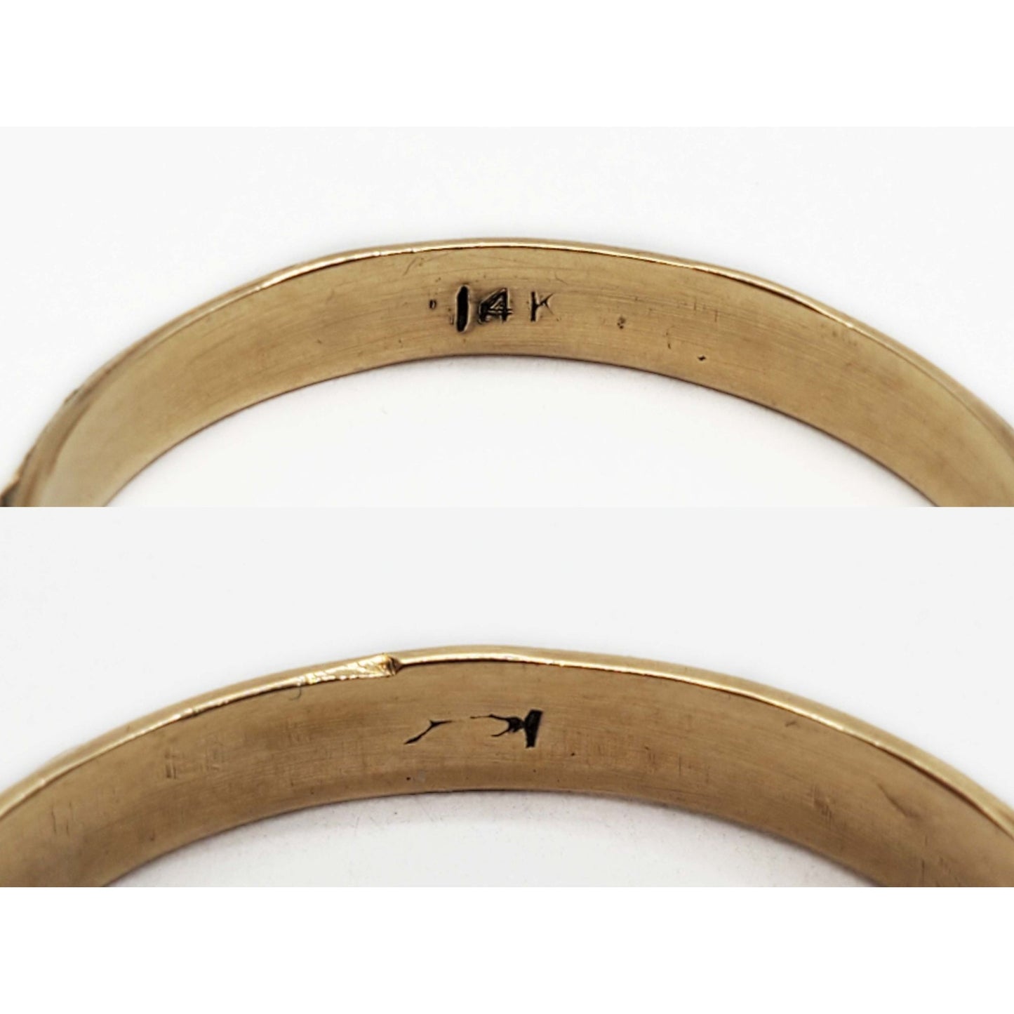 3mm Wide Carved Milgrain Edge Design Band Ring 14k Gold Size 10.5