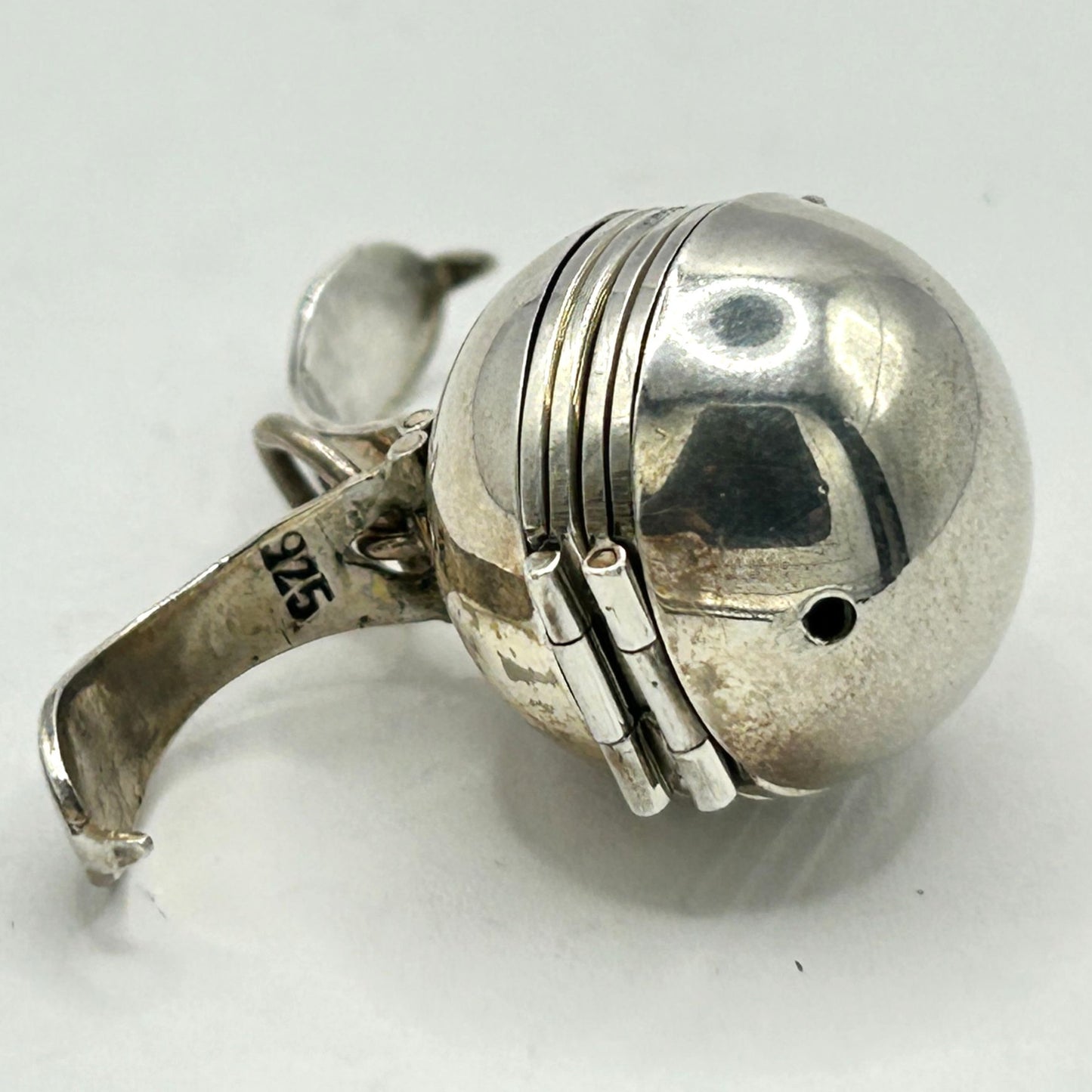 Vintage 925 Sterling Silver Pendant Locket Photo Ball 19.5g