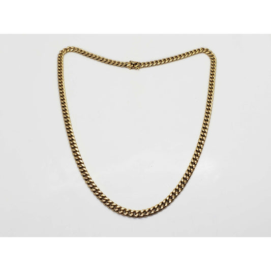 7.4mm Wide Cuban Link Chain Necklace 10k Gold 26" Long