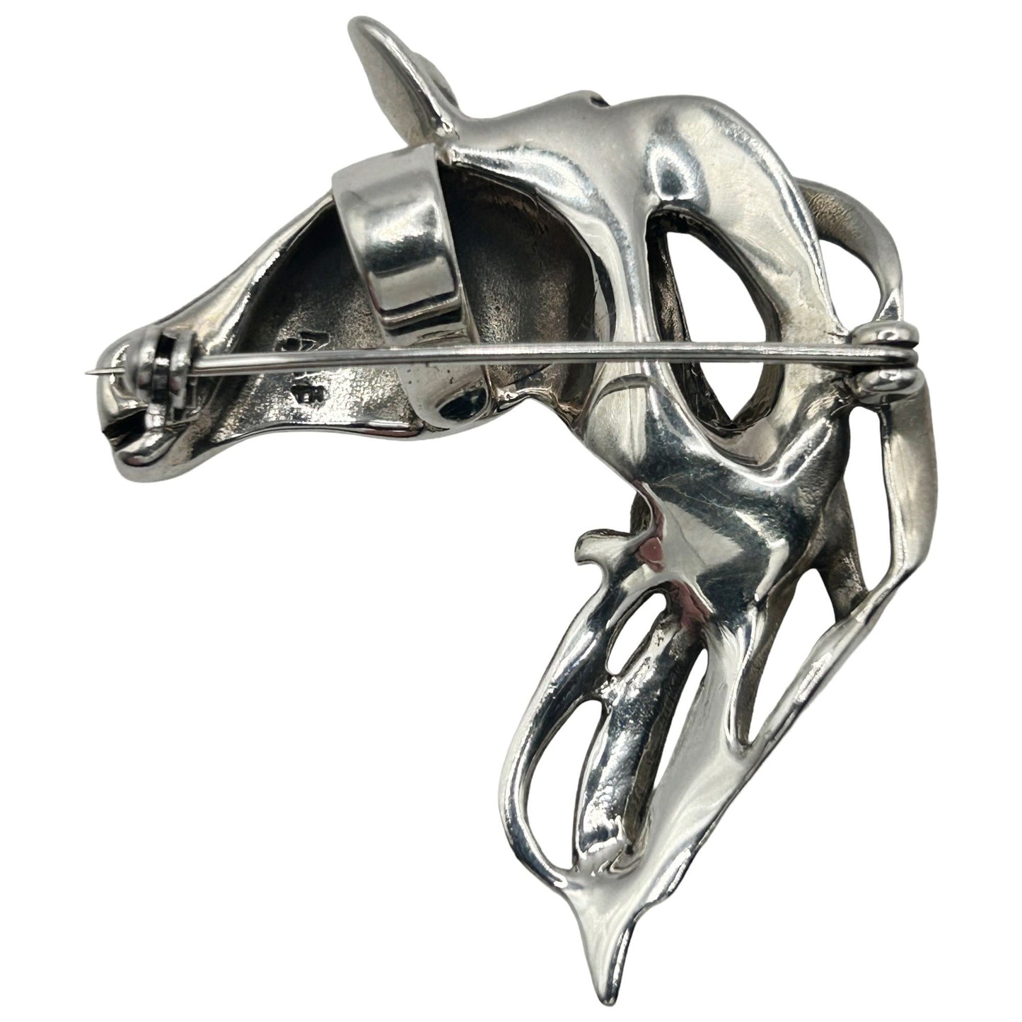 925 Sterling Silver Horse Head Brooch/Pin Equestrian Themed