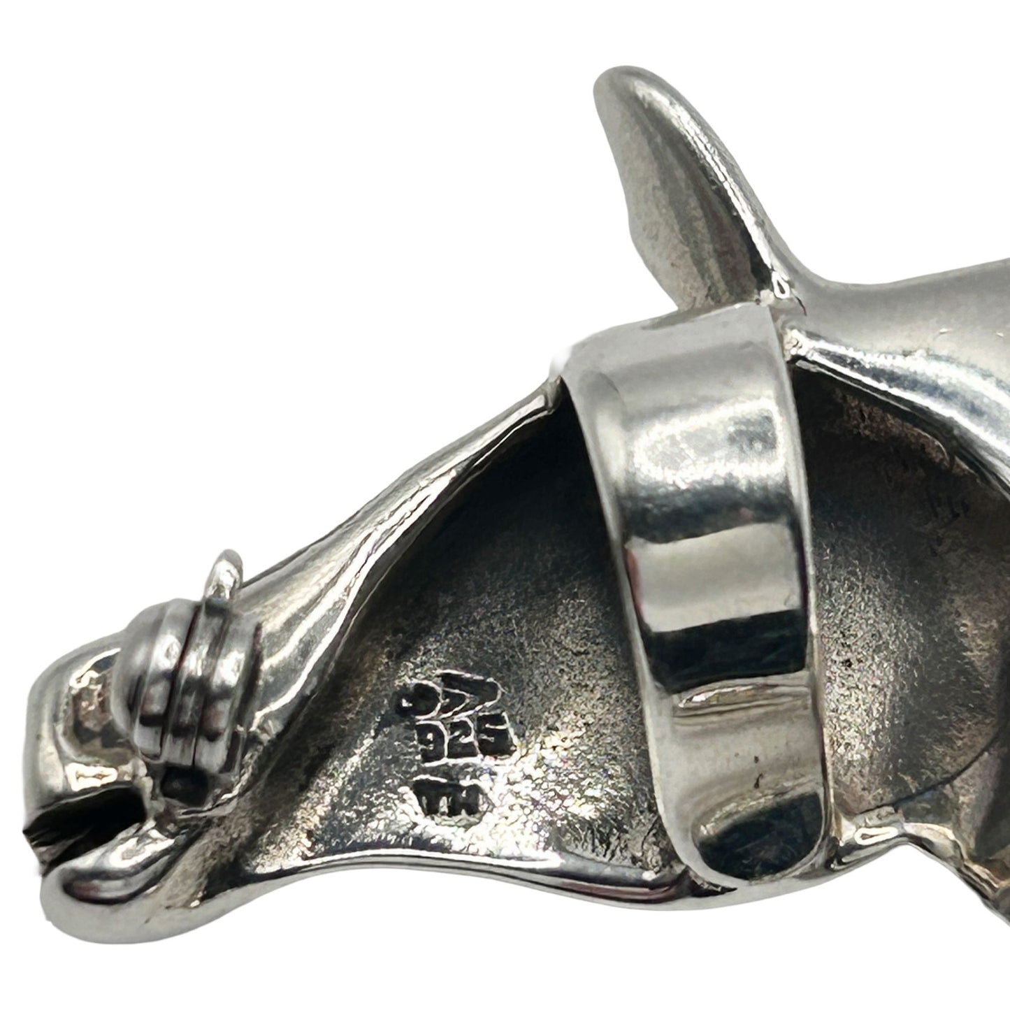 925 Sterling Silver Horse Head Brooch/Pin Equestrian Themed