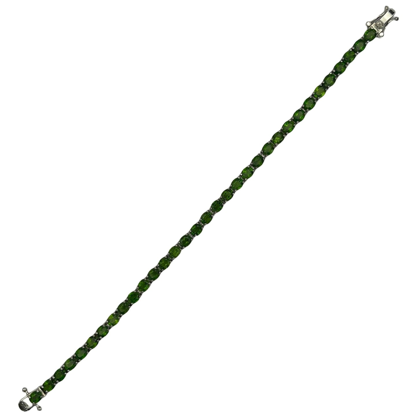 Tsavorite Garnet Bracelet 925 Sterling Cut Green Garnet Tsavorite Bracelet 7.75"