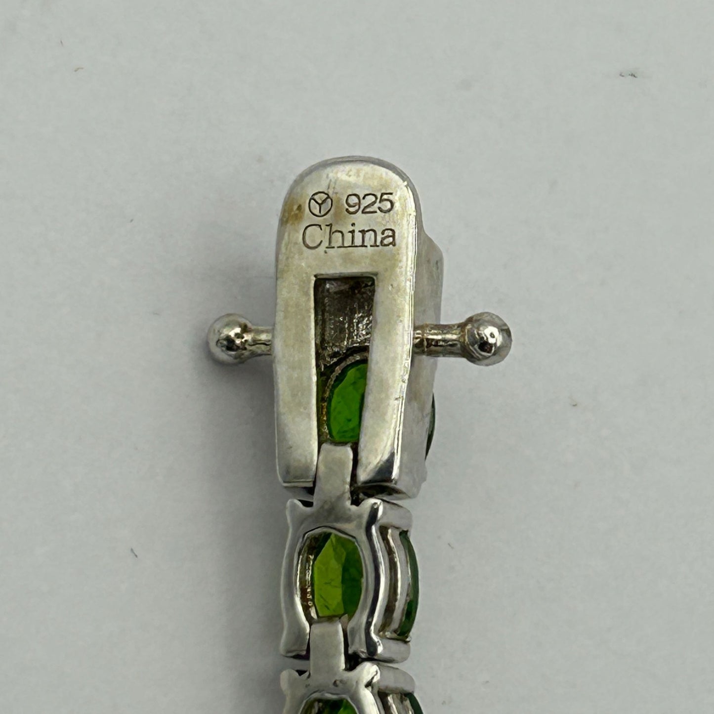Tsavorite Garnet Bracelet 925 Sterling Cut Green Garnet Tsavorite Bracelet 7.75"
