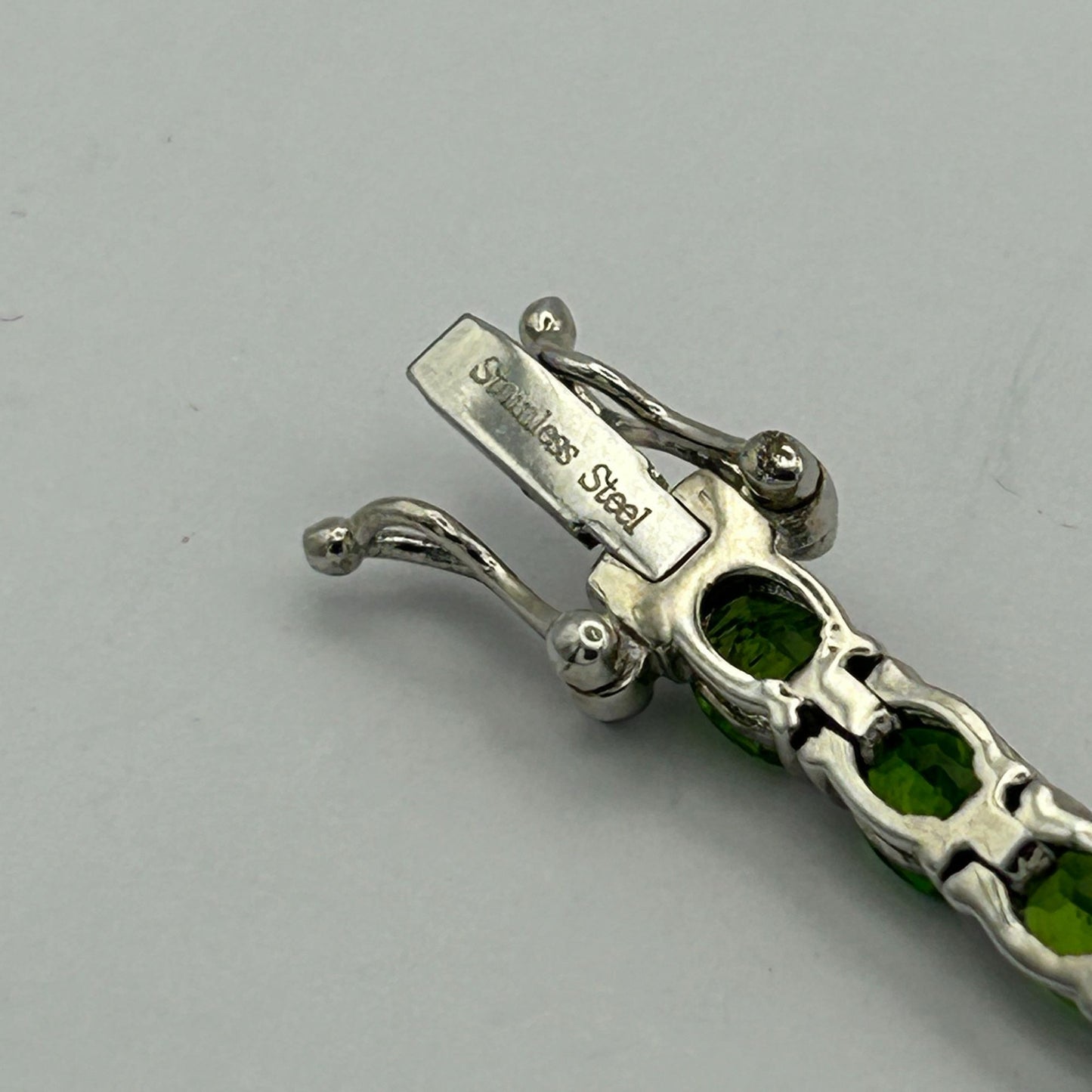 Tsavorite Garnet Bracelet 925 Sterling Cut Green Garnet Tsavorite Bracelet 7.75"