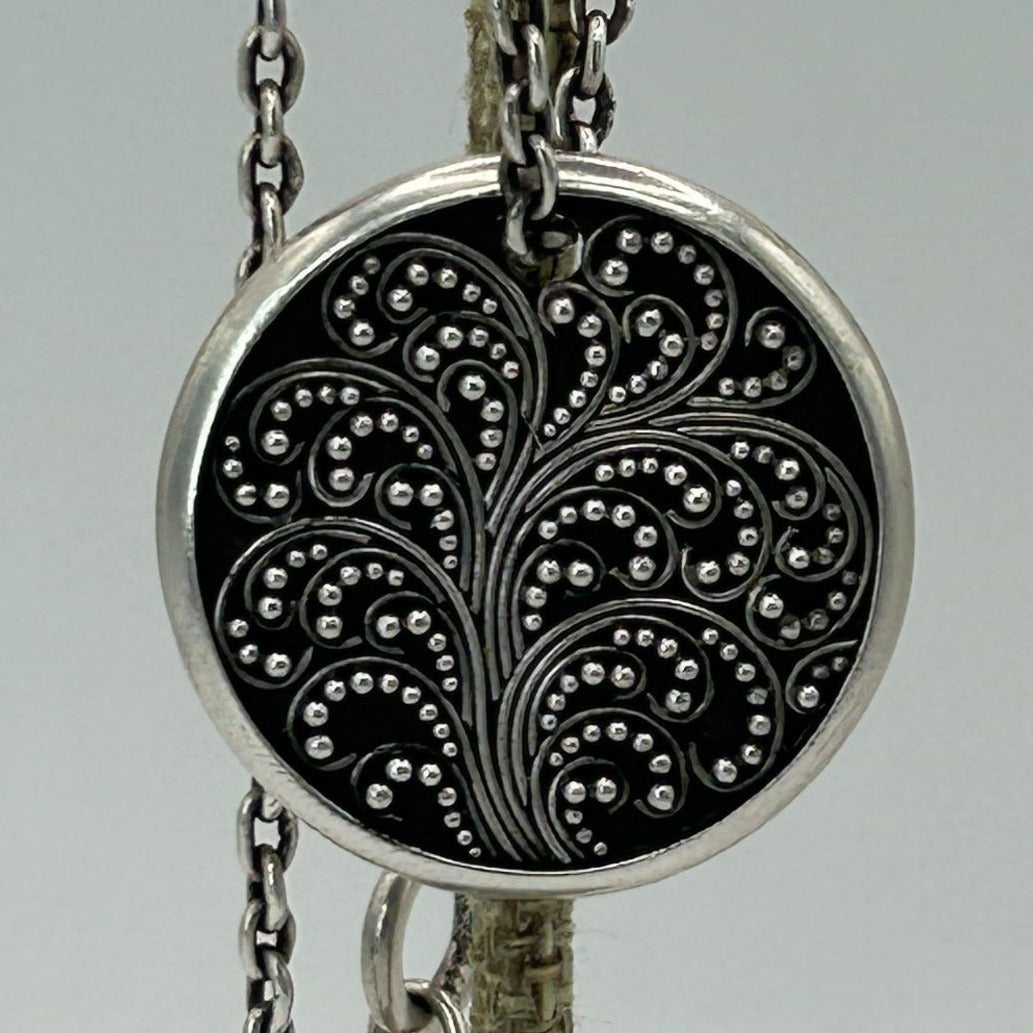 Lois Hill Tree of Life Granulated Sterling Silver Necklace