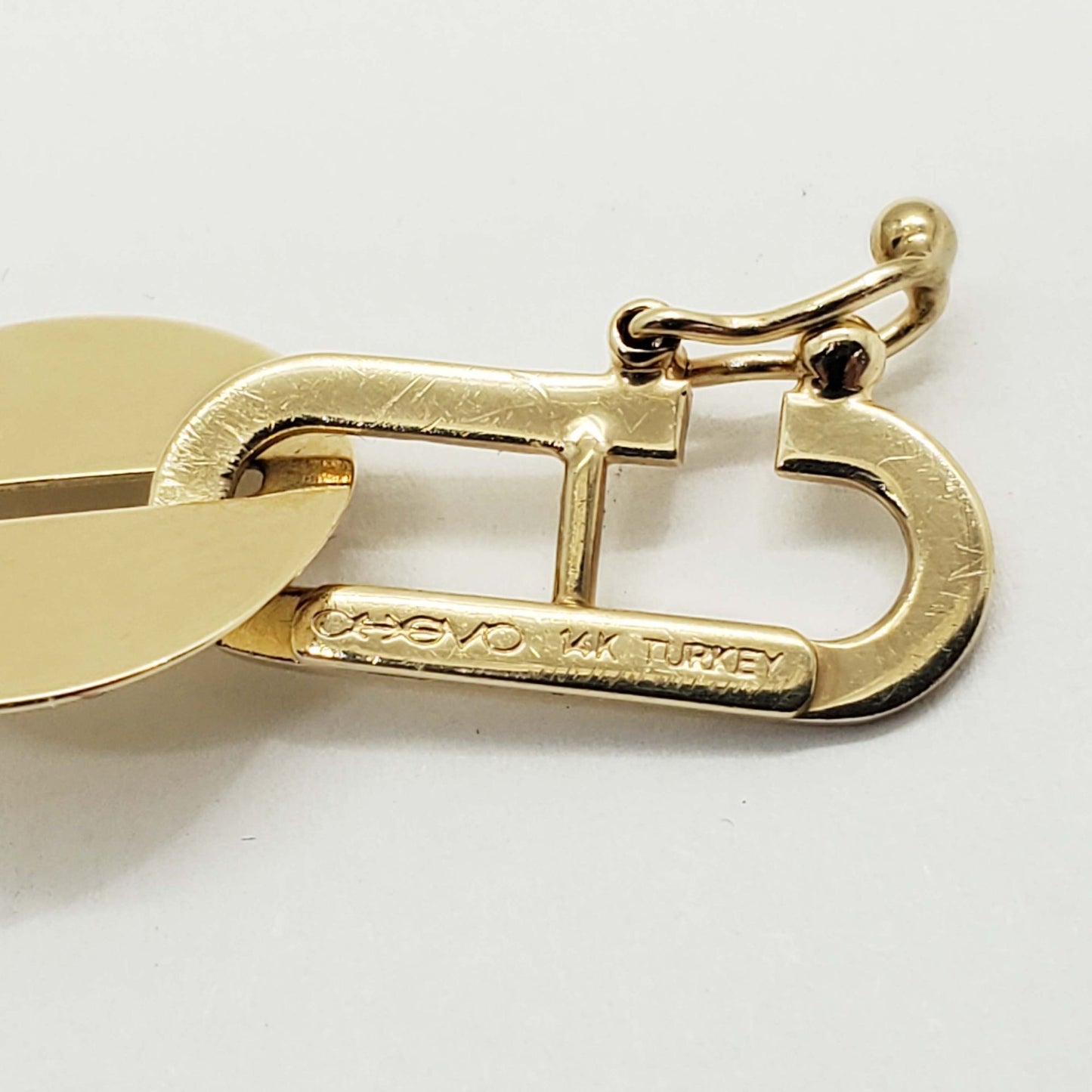 Chevo Designer Paperclip & Disc Link Tennis Bracelet 14k Gold