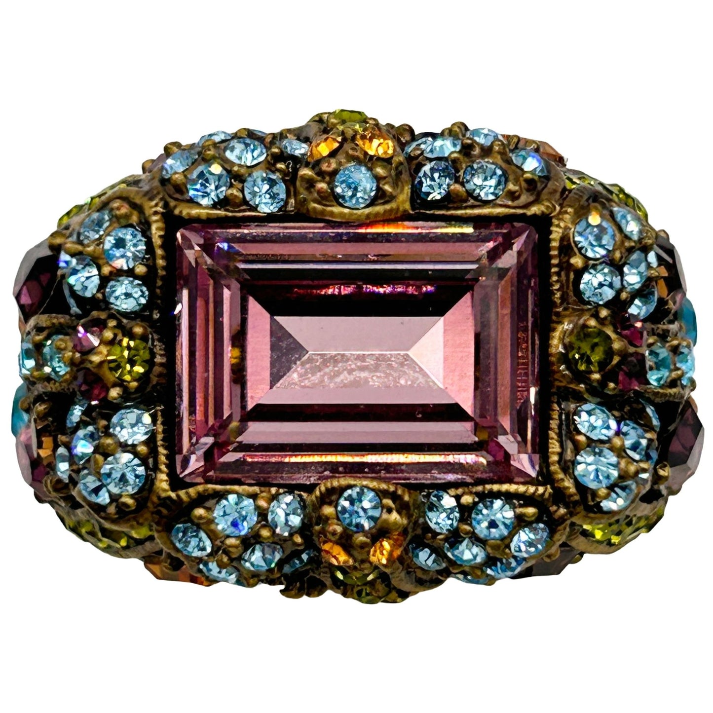 Heidi Daus Vintage "Damselfly" Amethyst Swarovski Crystal Ring - Size 9