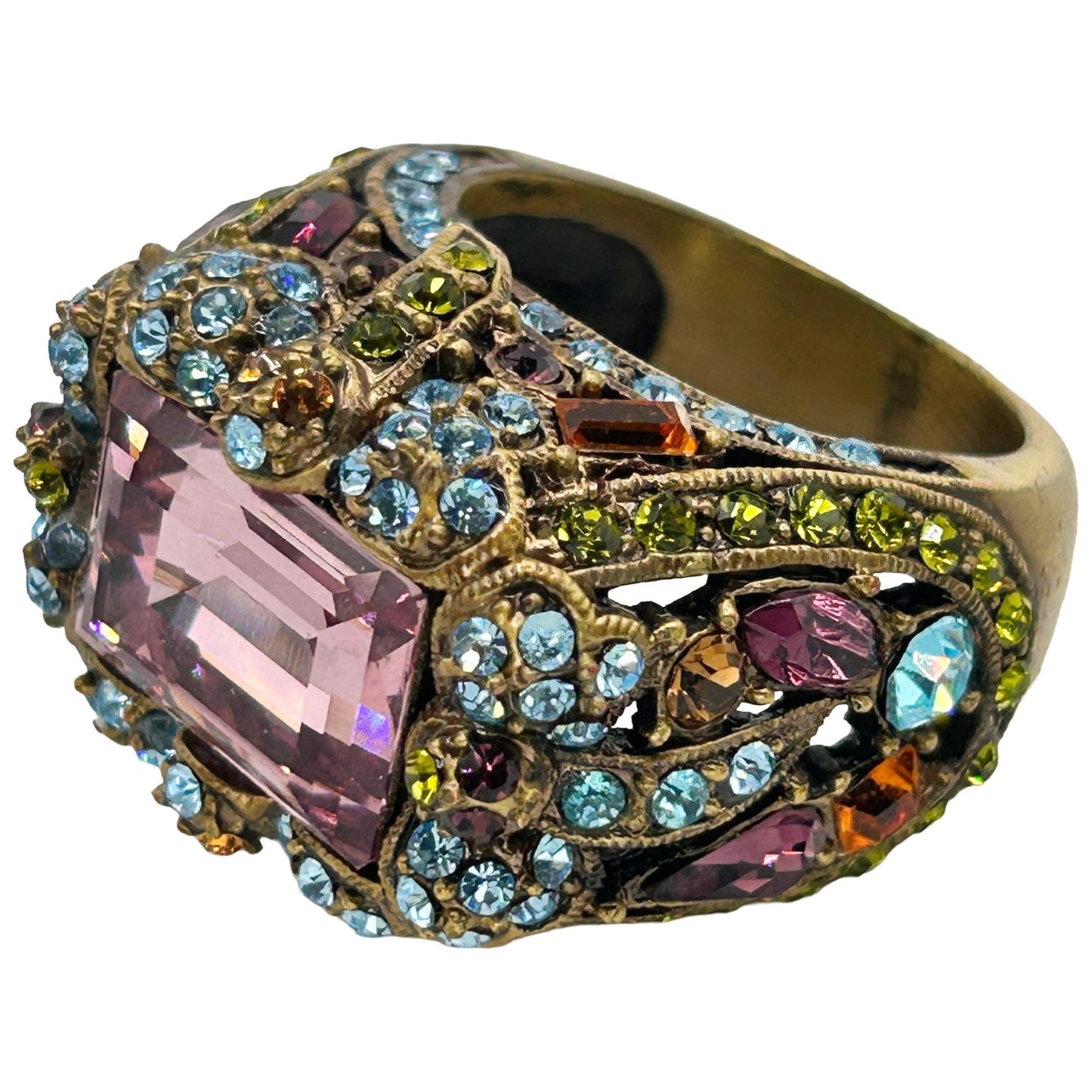 Heidi Daus Vintage "Damselfly" Amethyst Swarovski Crystal Ring - Size 9