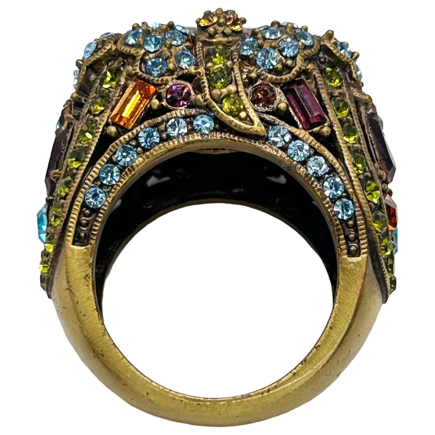 Heidi Daus Vintage "Damselfly" Amethyst Swarovski Crystal Ring - Size 9