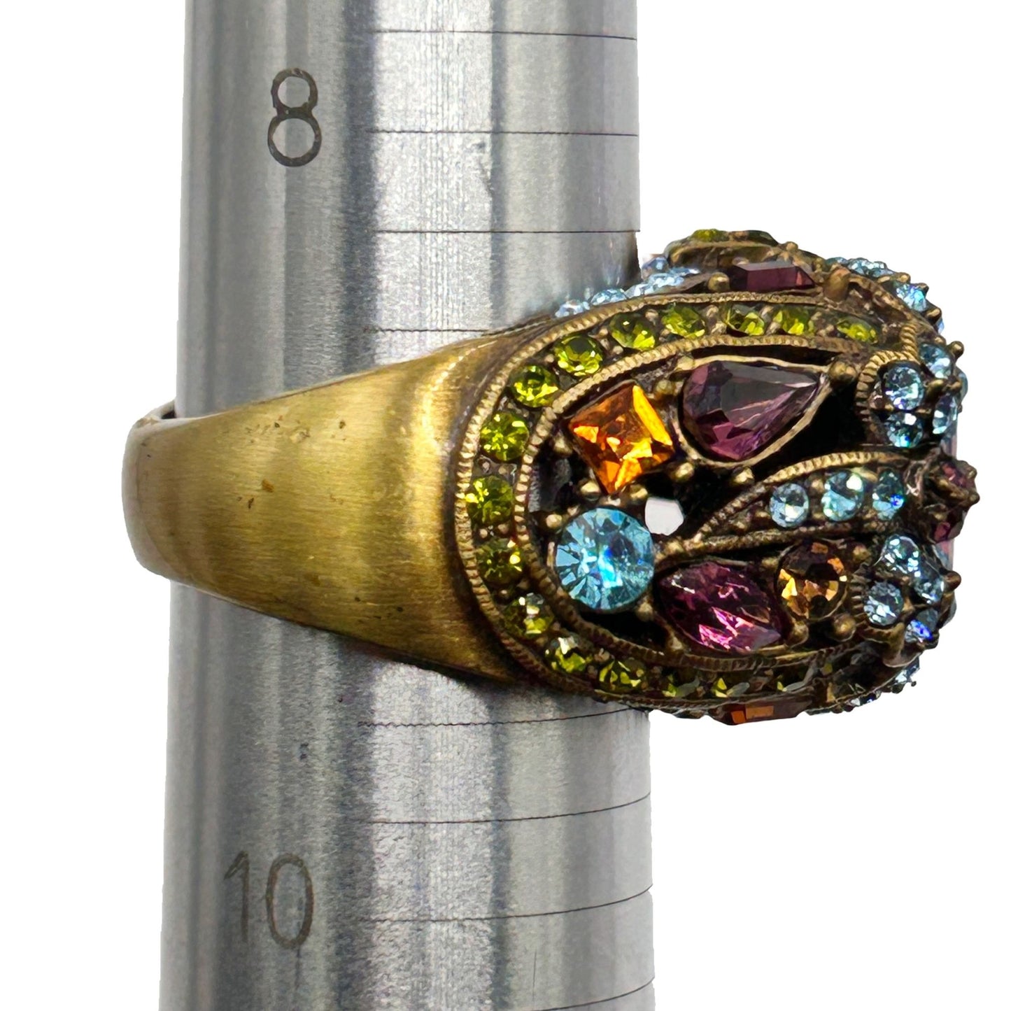 Heidi Daus Vintage "Damselfly" Amethyst Swarovski Crystal Ring - Size 9