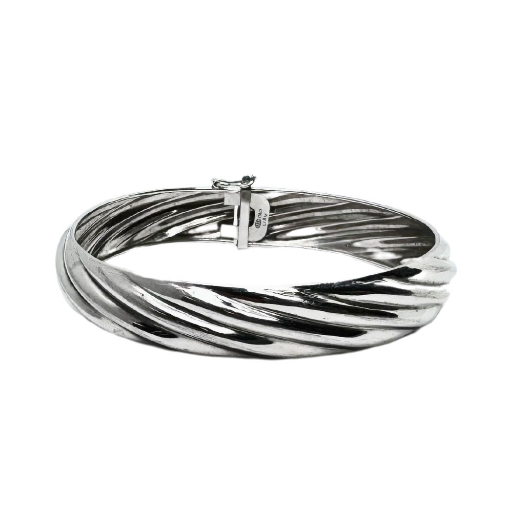 Vintage Sterling 925 Lirm Italy Textured Twist Design Bangle Bracelet