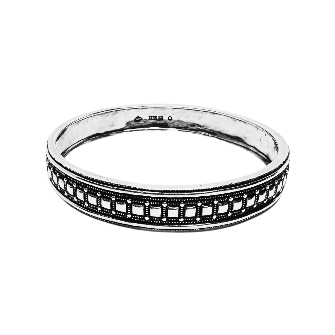 SS T J Large Designer Bangle
