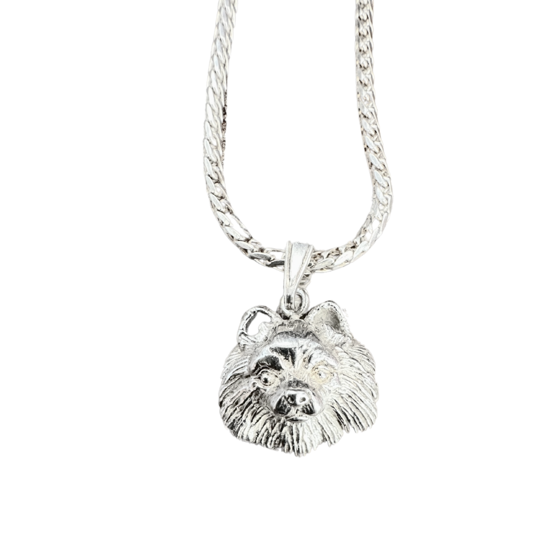 SS Pomeranian Bark Beads Pendant and Necklace