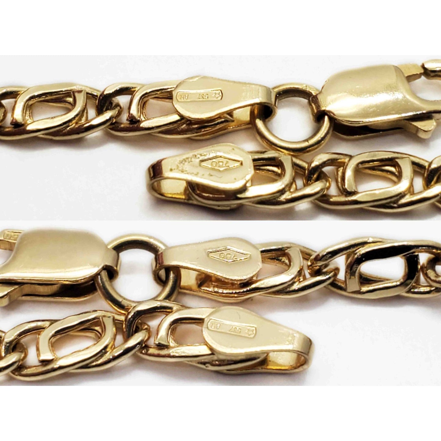 Italian 3.7mm Wide Fancy Link Tennis Bracelet 8" Long 18k Gold