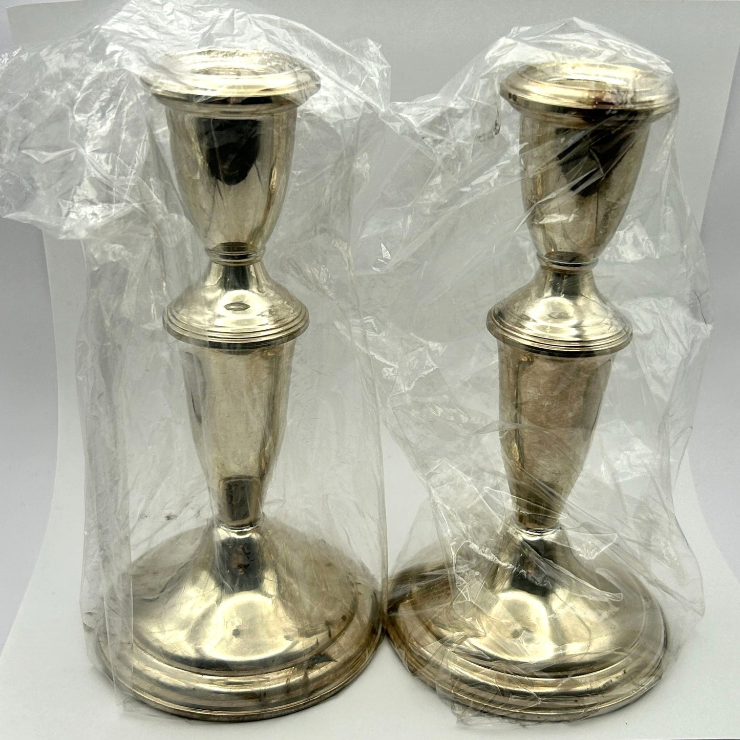 2pc Empire Sterling Silver Weighted 6.25" Candle Stick Holders 559.3g Total