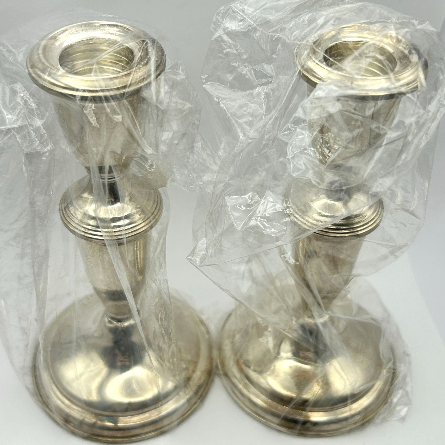 2pc Empire Sterling Silver Weighted 6.25" Candle Stick Holders 559.3g Total