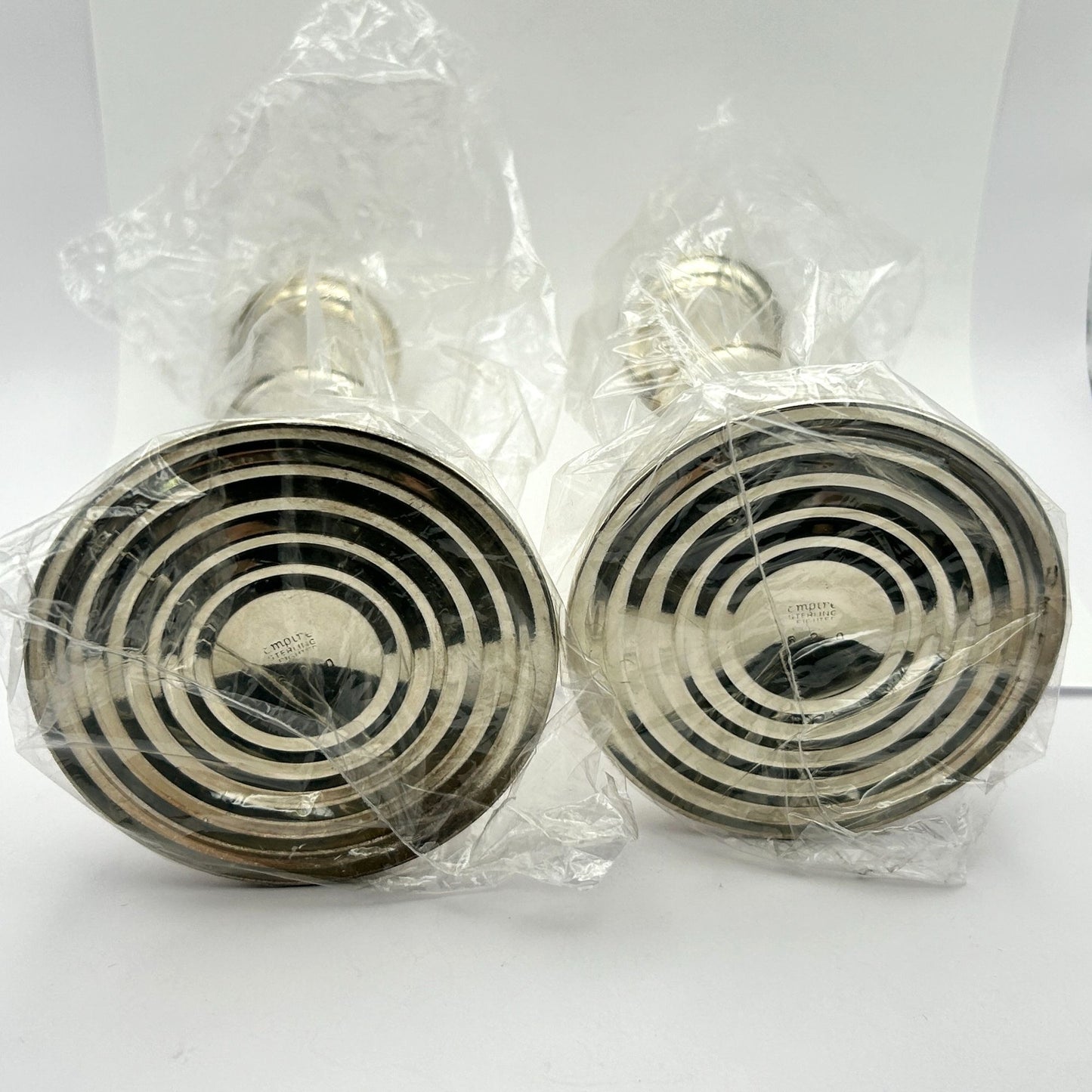 2pc Empire Sterling Silver Weighted 6.25" Candle Stick Holders 559.3g Total