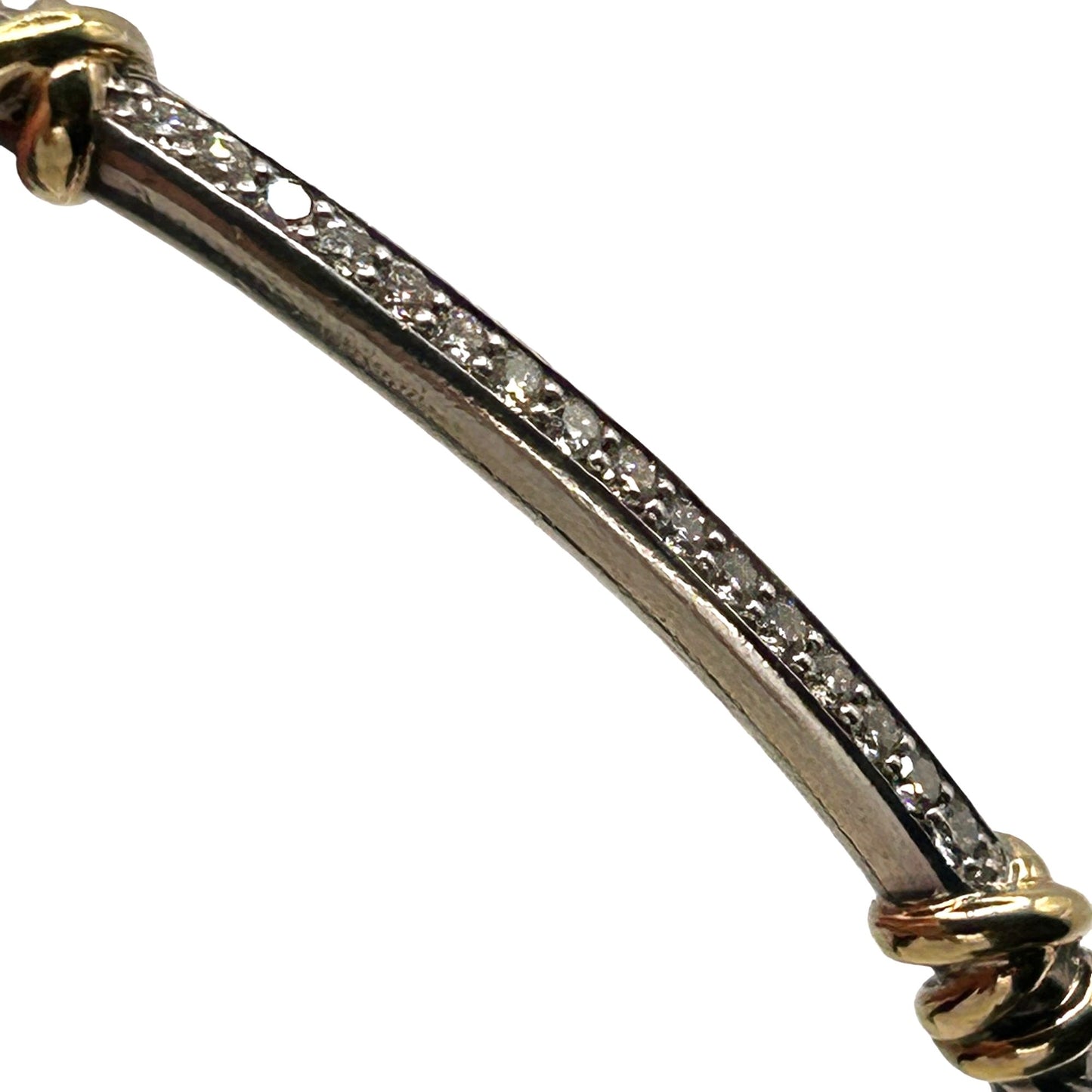 David Yurman Petite Helena Cable Station Bracelet 925 Silver/18k with Diamonds