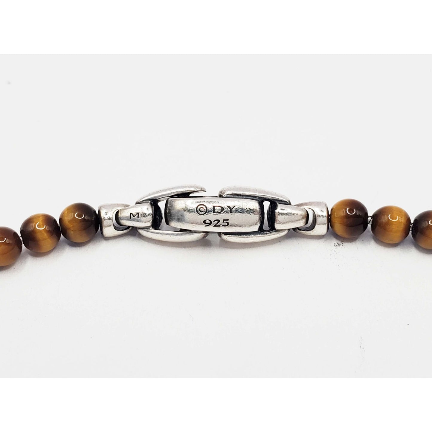 David Yurman Men's Spiritual Beads Bracelet Tiger's Eye with Sterling Silver