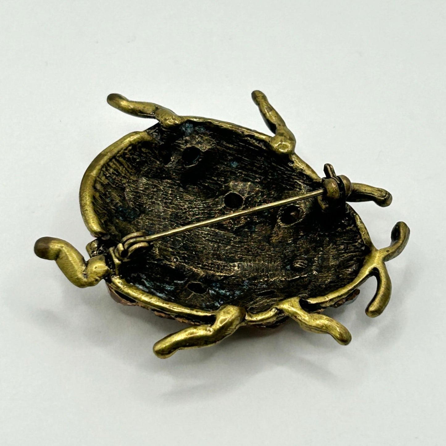 Sparkling Ladybug/Beetle Brooch Pin with Multicolor Rhinestones