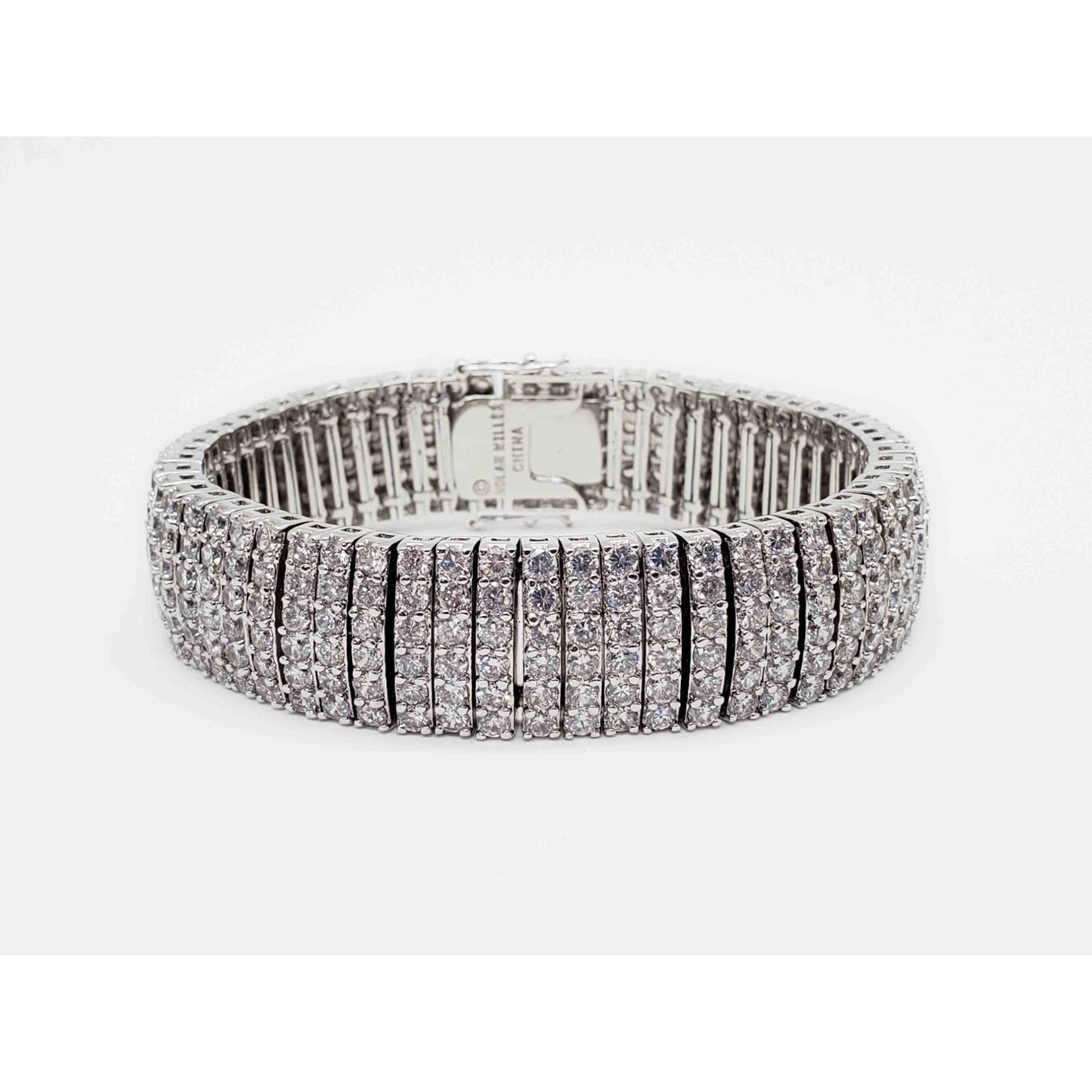 Nolan Miller Glamour Collection "Keep Them Guessing" Rhinestone Rhodium-Plated Bracelet