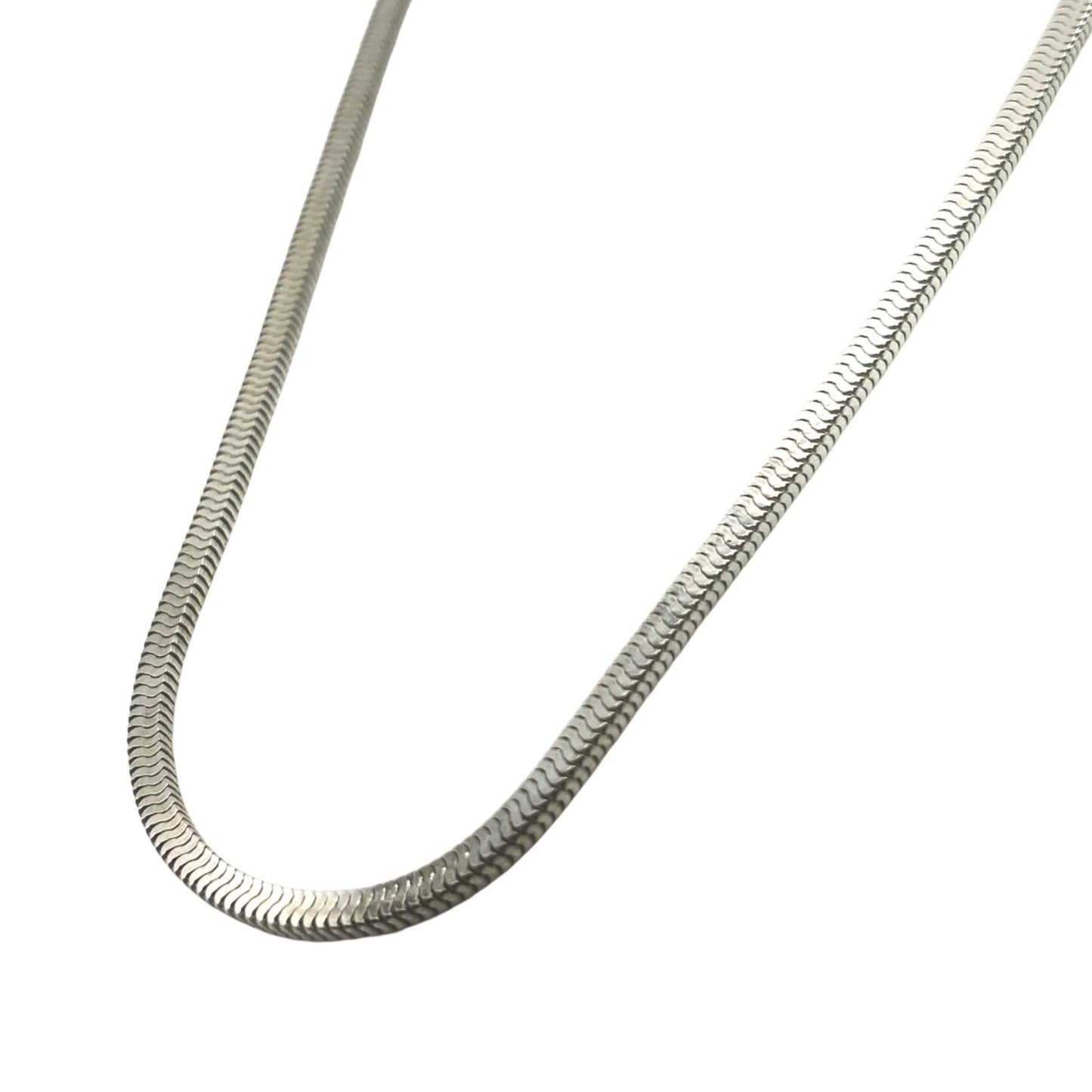925 Sterling Silver 28-inch Necklace Flat Snake 2.5mm Chain Classic Casual